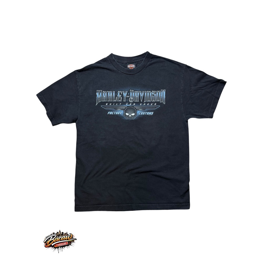 Harley-Davidson Motown Detroit Michigan Skull Graphic T-Shirt Mens Large Black